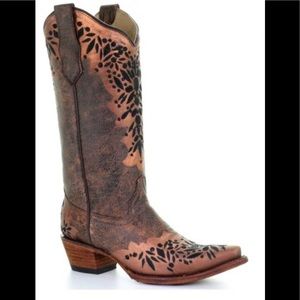Corral Women’s Western Cowboy Boots 9 Copper & Blk
